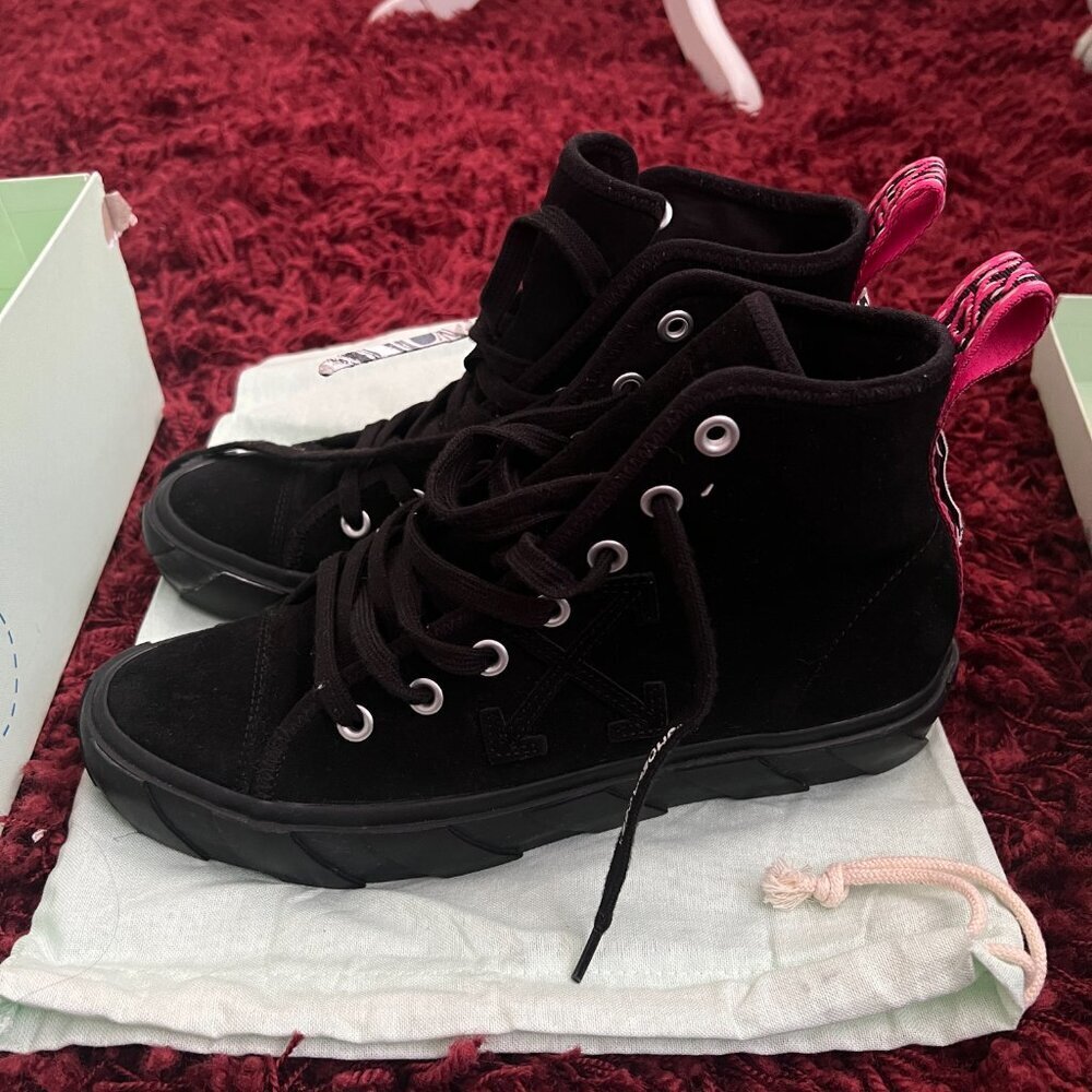Off-White by Virgil Abloh Mid Top vulcanized black sneaker sz 42/US 8.5 - Picture 10 of 14